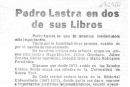 Pedro Lastra en dos de sus libros