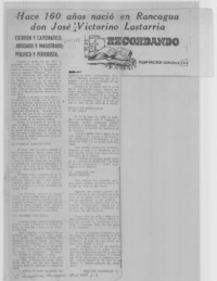 Hace 160 años nació en Rancagua don José Victorino Lastarria