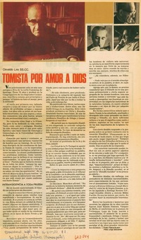Tomista por amor a Dios : [entrevista]