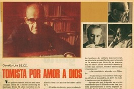 Tomista por amor a Dios : [entrevista]