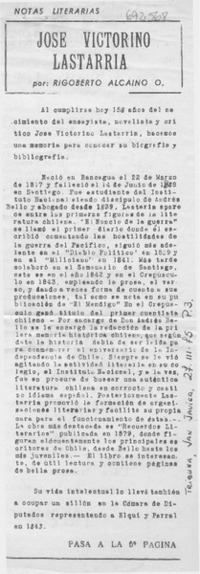 José Victorino Lastarria