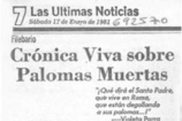 Crónica viva sobre palomas muertas