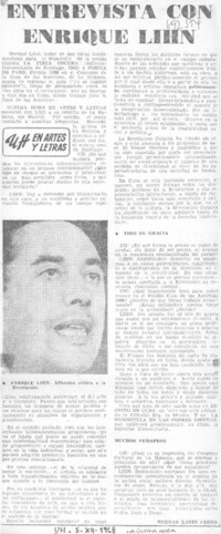 Entrevista con Enrique Lihn : [entrevista]