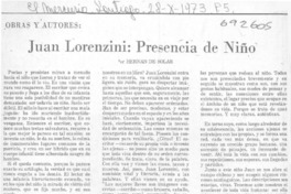 Juan Lorenzini, Presencia de niño
