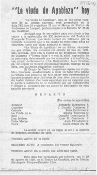 La viuda de Apablaza.