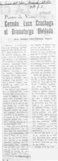 Germán Luco Cruchaga el dramaturgo olvidado