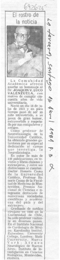 El rostro de la noticia.