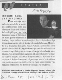 Informe para una academia  [artículo].