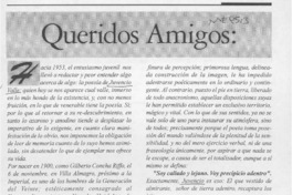 Queridos amigos  [artículo] Pablo Guíñez.