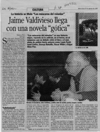 Jaime Valdivieso llega con una novela "gótica"