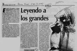 Leyendo a los grandes  [artículo] Carla Cordua.
