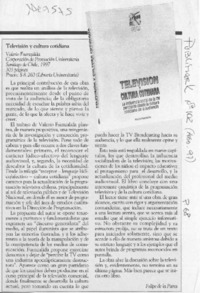 Televisión y cultura cotidiana  [artículo] Felipe de la Parra.