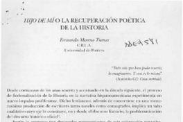 Hijo de mí o la recuperación poética de la historia