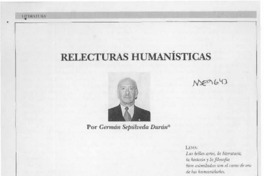 Relecturas humanísticas  [artículo] Germán Sepúlveda Durán.
