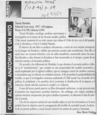 Chile actual, anatomía de un mito  [artículo] Rosa María Verdejo.