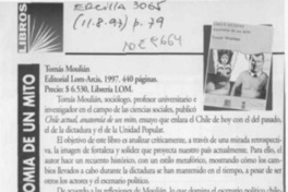 Chile actual, anatomía de un mito  [artículo] Rosa María Verdejo.