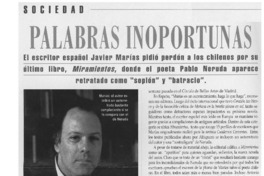 Palabras inoportunas