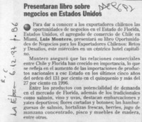Presentarán libro sobre negocios en Estados Unidos  [artículo].