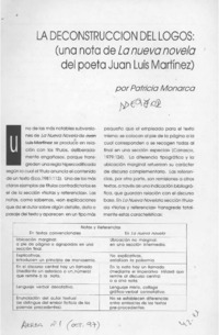 La deconstrucción del logos  [artículo] Patricia Monarca.