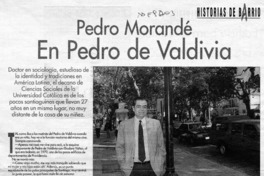 Pedro Morandé en Pedro de Valdivia  [artículo] Miguel Laborde D.
