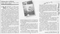 Melancolía artificial  [artículo] Gastón von Dem Bussche.