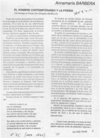 El hombre contemporáneo y la poesía  [artículo] Anamaría Barbera.