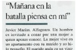 "Mañana en la batalla piensa en mí"