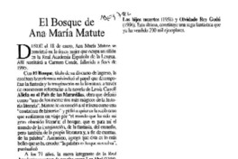 El Bosque de Ana María Matute  [artículo].