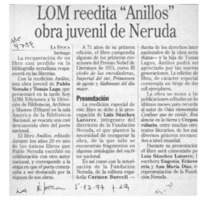 LOM reedita "Anillos" obra juvenil de Neruda