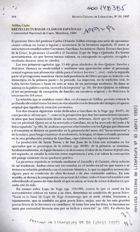 Breves lecturas de clásicos españoles