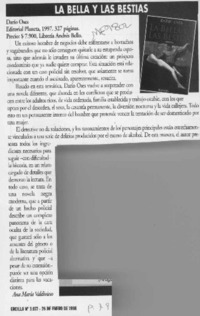 La bella y las bestias  [artículo] Ana María Valdivieso.