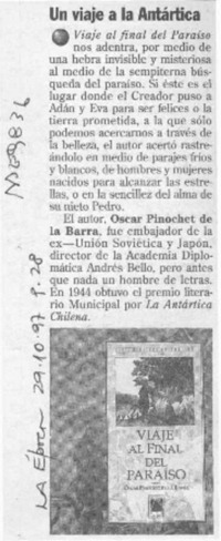 Un viaje a la Antártica  [artículo].