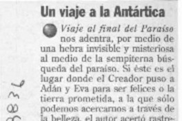 Un viaje a la Antártica  [artículo].