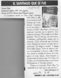 El Santiago que se fue  [artículo] Mario Rodríguez O.