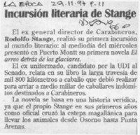 Incursión literaria de Stange  [artículo].