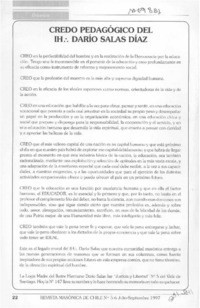 Credo pedagógico del IH, Darío Salas Díaz  [artículo].