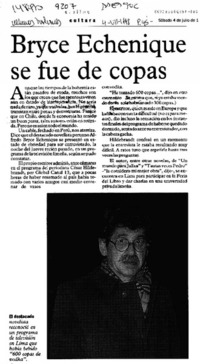 Bryce Echenique se fue de copas  [artículo].