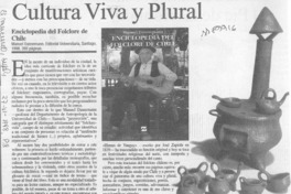 Cultura viva y plural  [artículo] Roberto Merino.