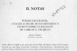 Poesía y ecología una lectura de Musas desvaídas y Escrito sobre un balancín