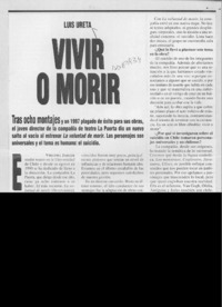 Vivir o morir  [artículo] Virginia Jaeger.