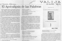 El apocalipsis de las palabras  [artículo] J. P. Dardel.