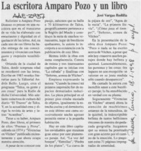 La escritora Amparo Pozo y un libro  [artículo] José Vargas Badilla.