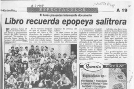 Libro recuerda epopeya salitrera  [artículo].