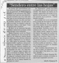 "Sendero entre las hojas"  [artículo] Adolfo Simpson T.