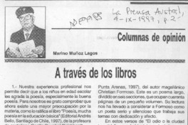 A través de los libros  [artículo] Marino Muñoz Lagos.