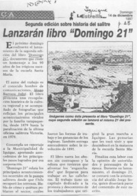 Lanzarán libro "Diciembre 21"  [artículo].