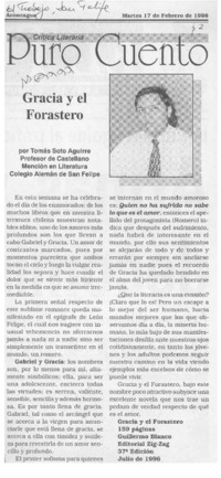 Gracia y el forastero  [artículo] Tomás Soto Aguirre.
