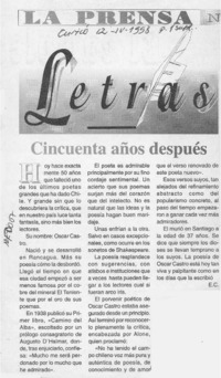 Cincuenta años después  [artículo] E. C.