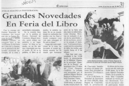 Grandes novedades en Feria del Libro  [artículo].