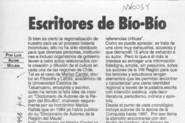 Escritores de Bío-Bío  [artículo] Luis Agoni Molina.